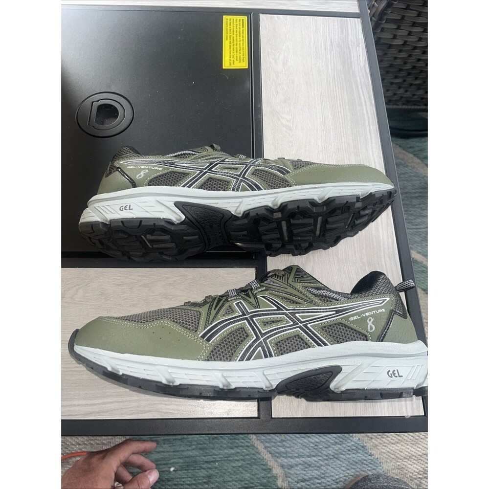 ASICS Geo Venture 8 Size12.5 Olive Canvas /Black Trail Running Shoes